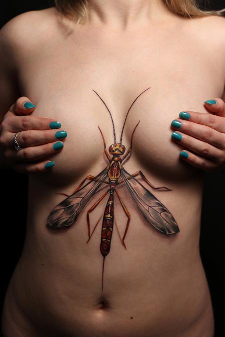 Tattoos - Ichneumon Wasp Reverse Chest Piece - 129517